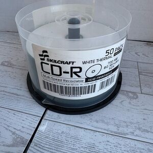 Skilcraft White CD-R 50-Pack - 700MB Multi-Speed Recordable Discs *over half ful